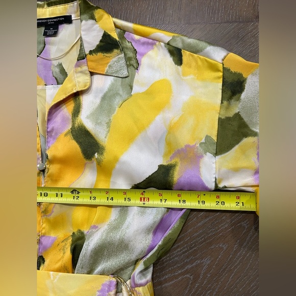 French Connection Long Shirt Dress Multicolor Abstract Print Size M NWT - Picture 5 of 10